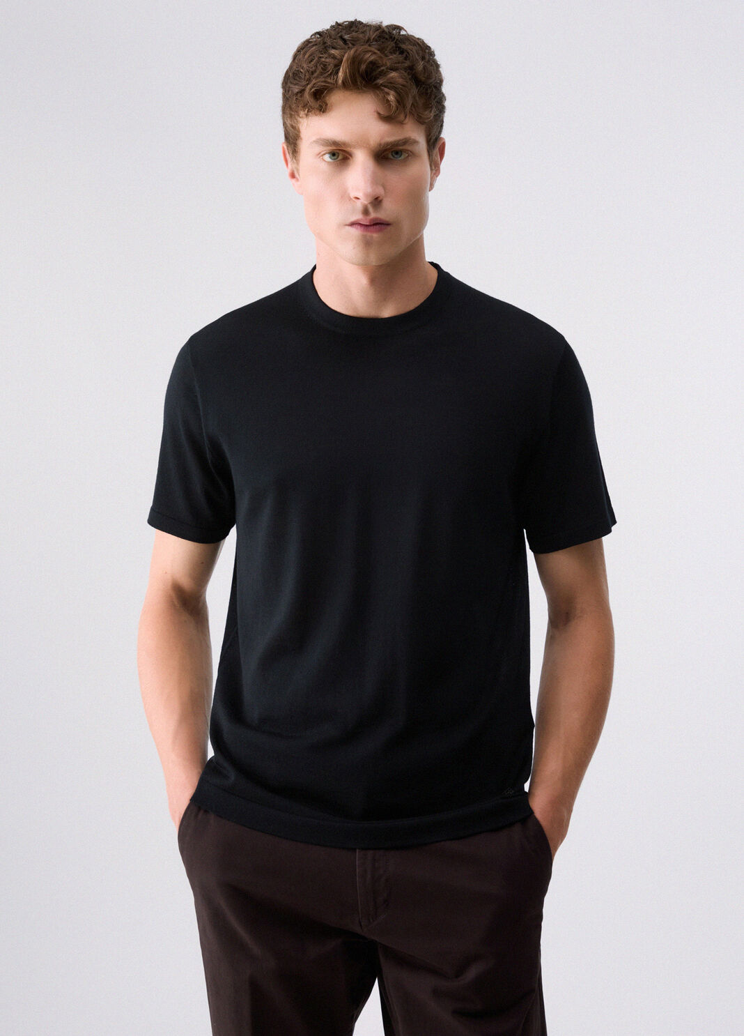T-shirt en laine m&eacute;rinos noir Liu Jo - large image number 0