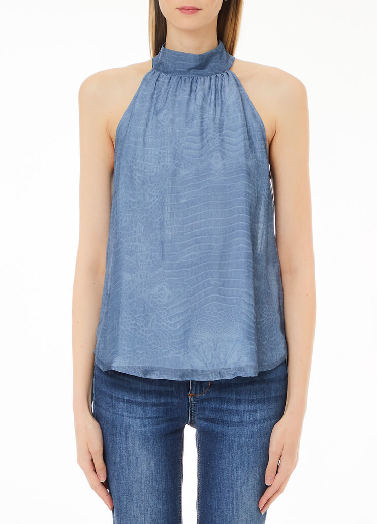 Printed silk top light blue Liu Jo - medium Printed silk top light blue Liu Jo - medium