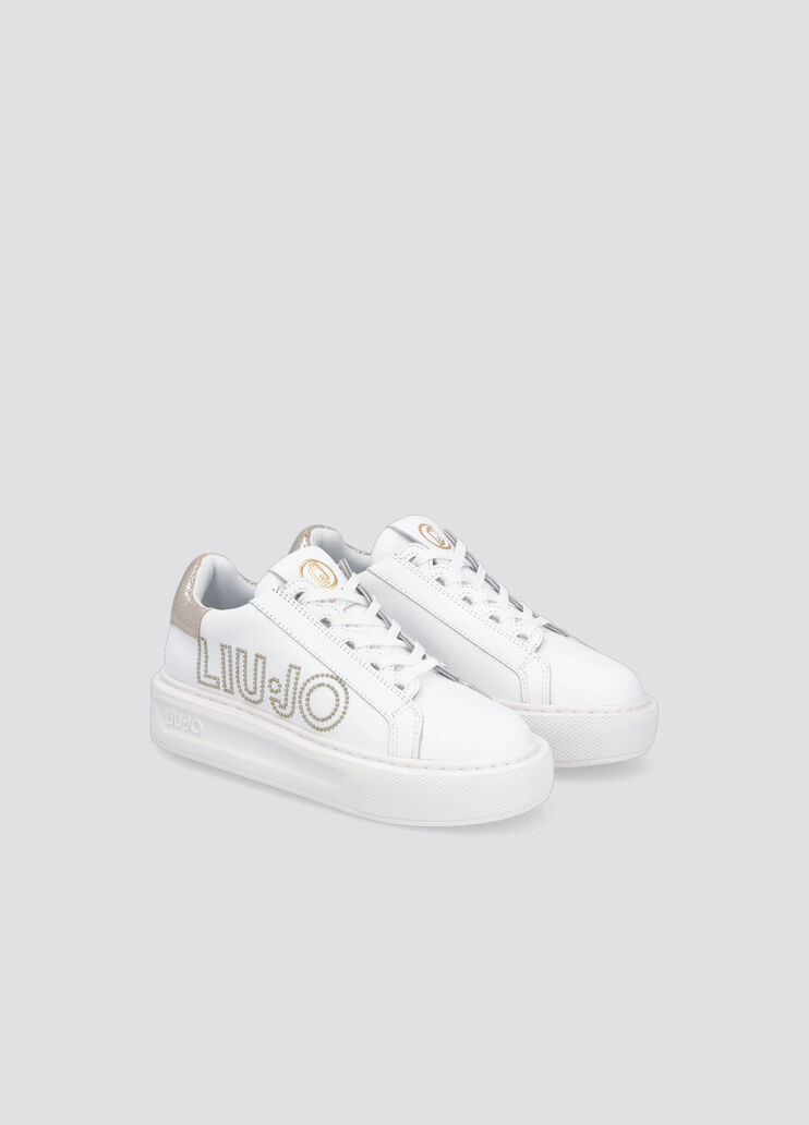 Sneakers with maxi logo white/gold Liu Jo - large image number 0 Sneakers with maxi logo white/gold Liu Jo - large image number 0