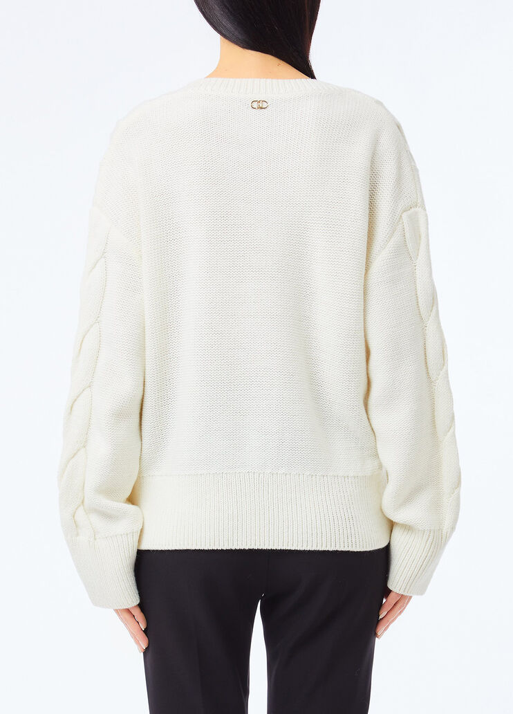 Jersey de lana de punto de ochos blanco Liu Jo - medium