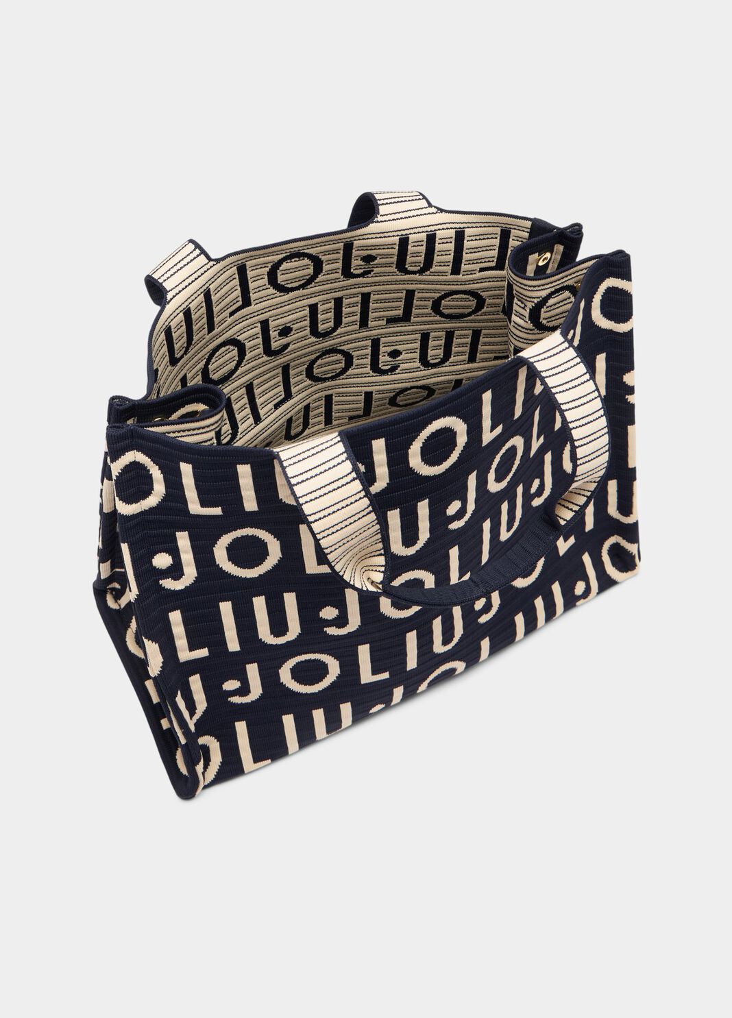 Borsa tote media in maglia blu scuro Liu Jo - large image number 6