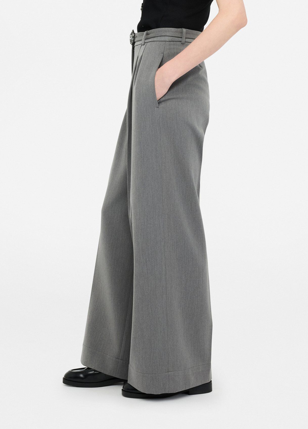 Palazzo trousers with belt colour grey | Liu Jo