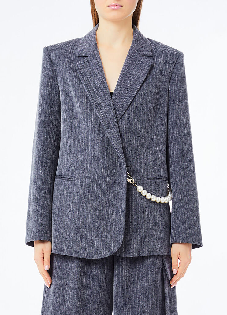 Pinstripe flannel blazer blue pinstripe Liu Jo - medium
