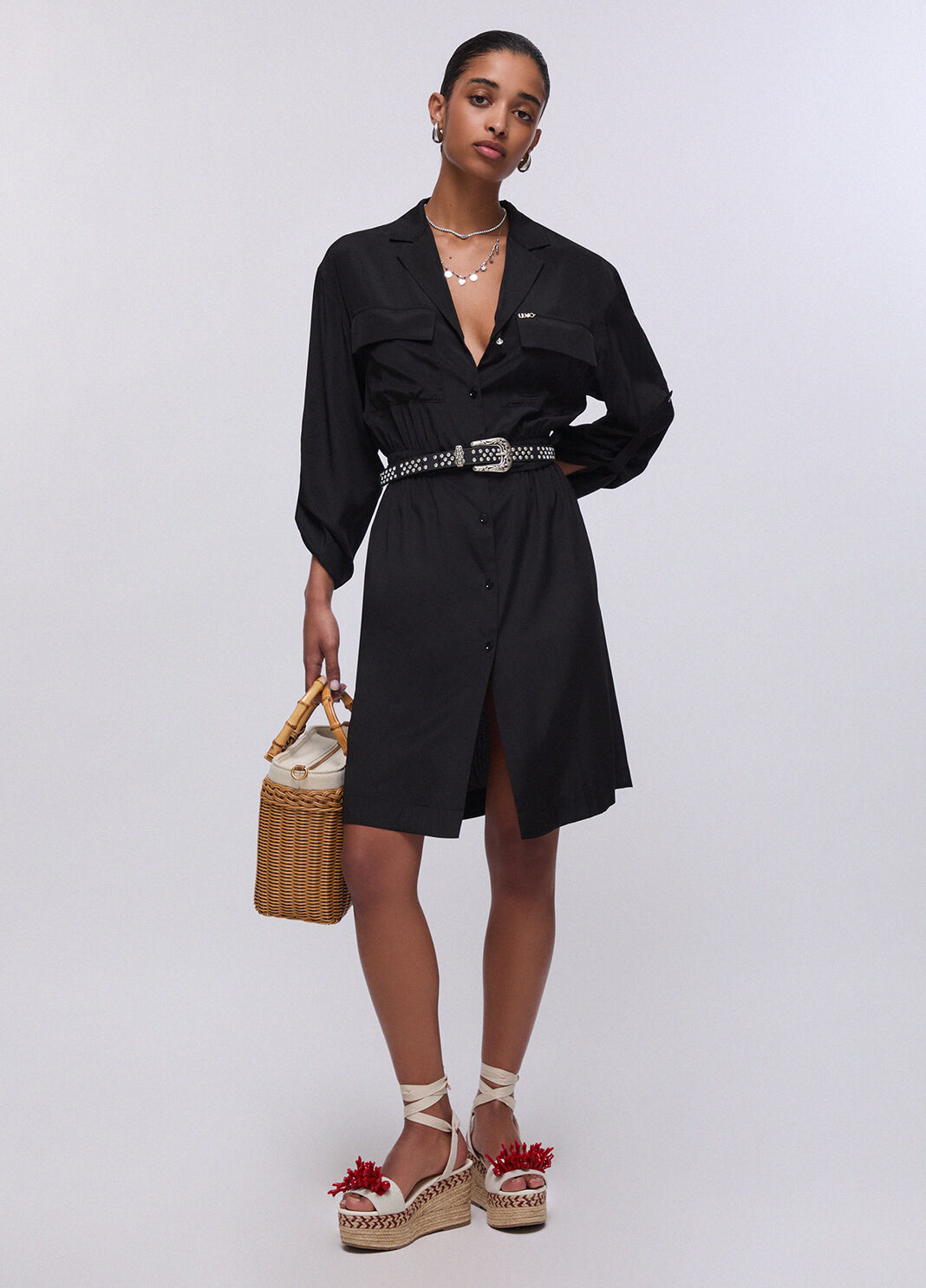 Kurzes Hemdblusenkleid Schwarz Liu Jo - large image number 5