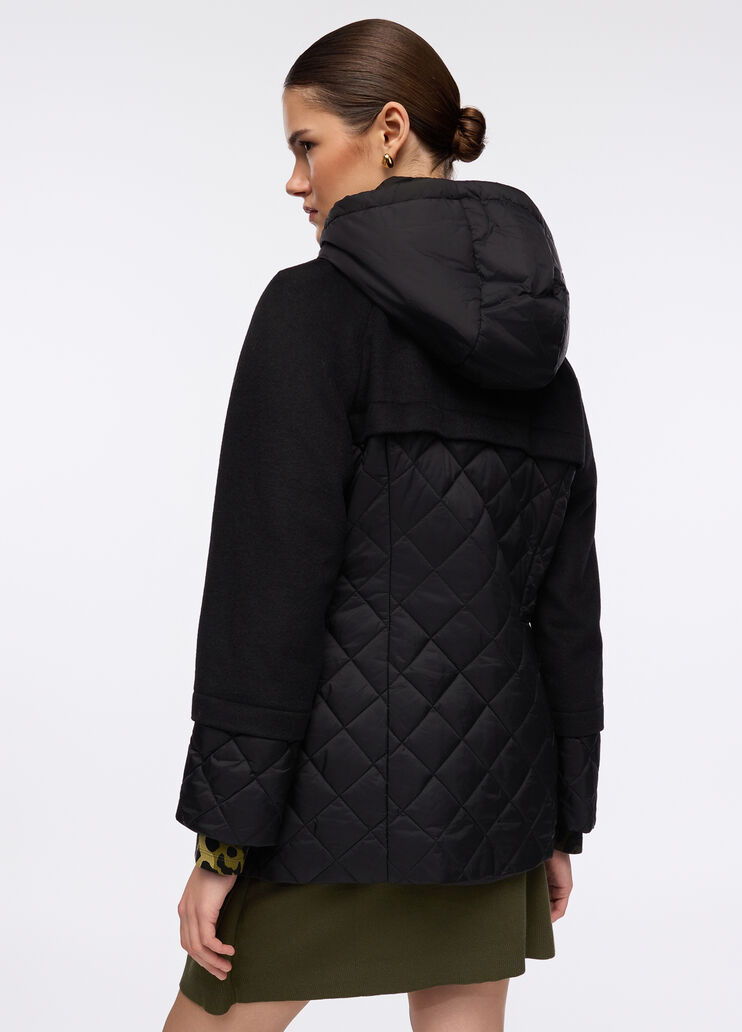 Mantel mit gesteppten Nyloneins&auml;tzen Schwarz Liu Jo - large image number 1