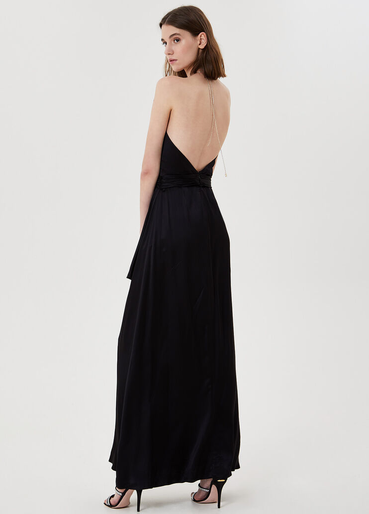 Long satin dress Black Liu Jo - large image number 1 Long satin dress Black Liu Jo - large image number 1