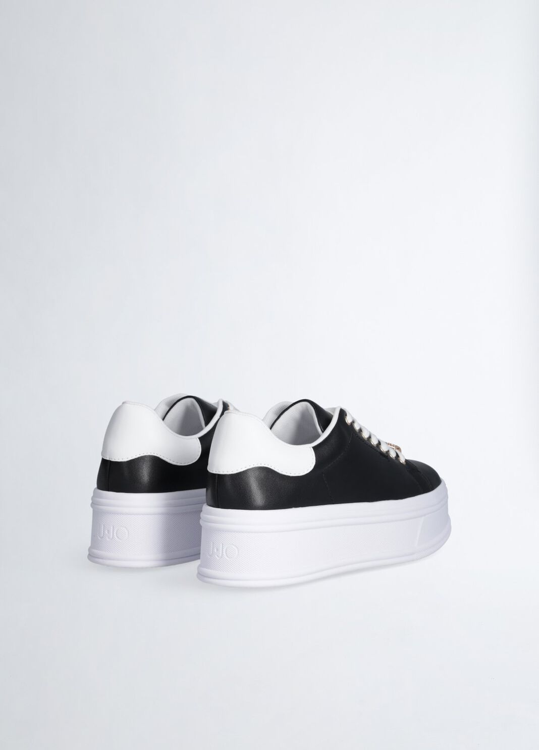 Sneakers &agrave; plateforme en cuir noir Liu Jo - large image number 2