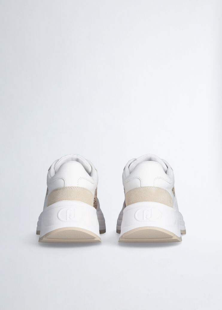 Suede monogram sneakers white/beige Liu Jo - large image number 6 Suede monogram sneakers white/beige Liu Jo - large image number 6