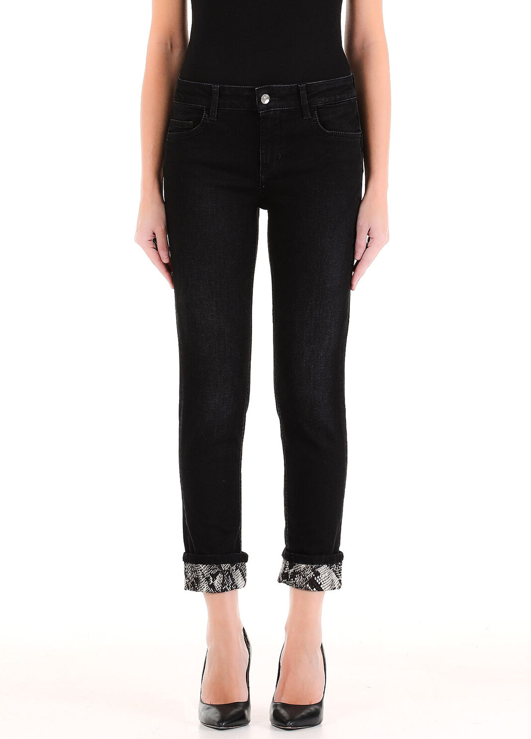 Skinny jeans with turn-up black denim Liu Jo - large image number 0