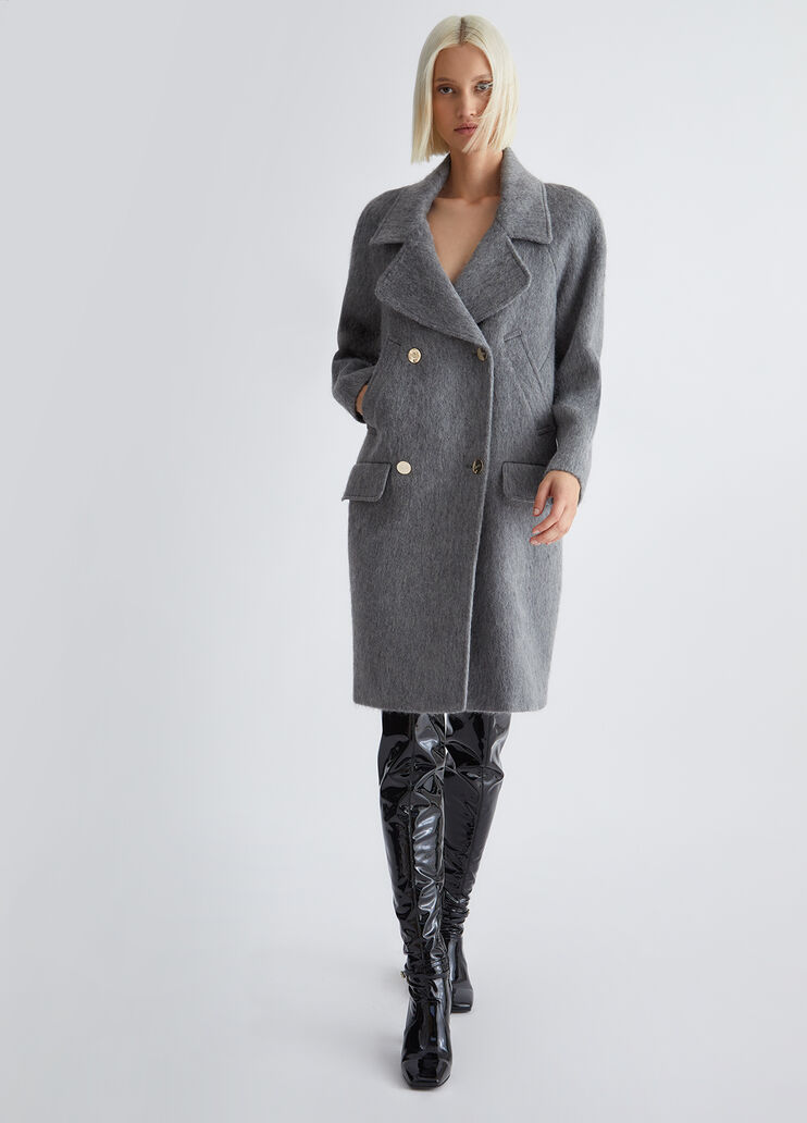 Double-breasted coat grey Liu Jo - look Double-breasted coat grey Liu Jo - look