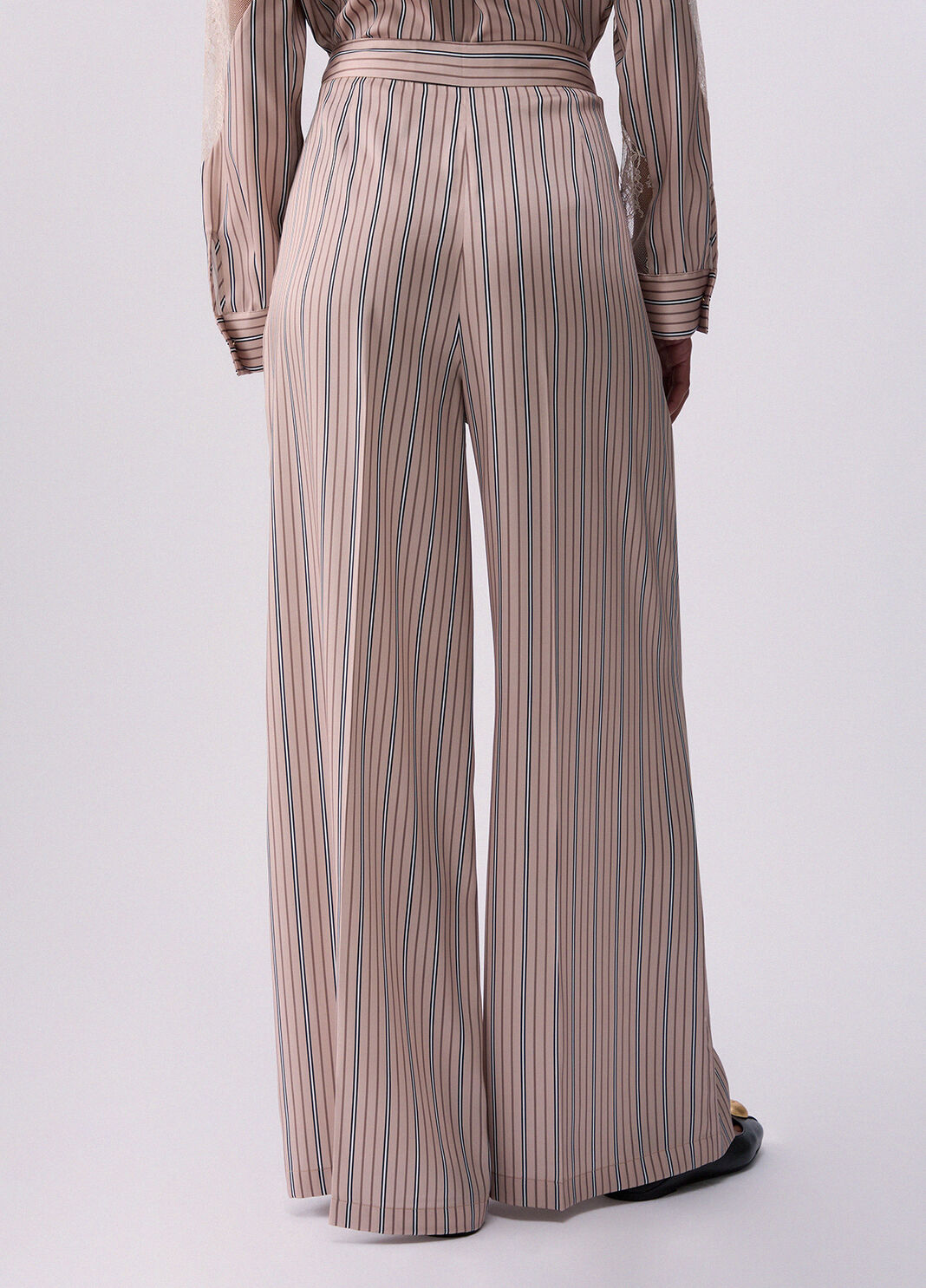 Striped palazzo trousers beige Liu Jo - large image number 1