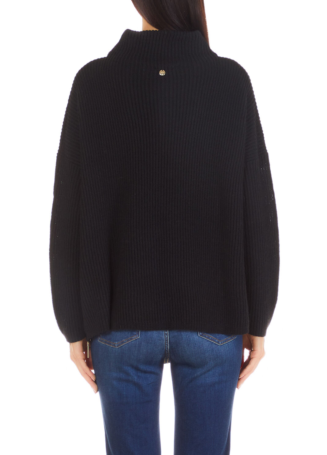 Rollkragenpullover mit Rei&szlig;verschluss Schwarz Liu Jo - large image number 1