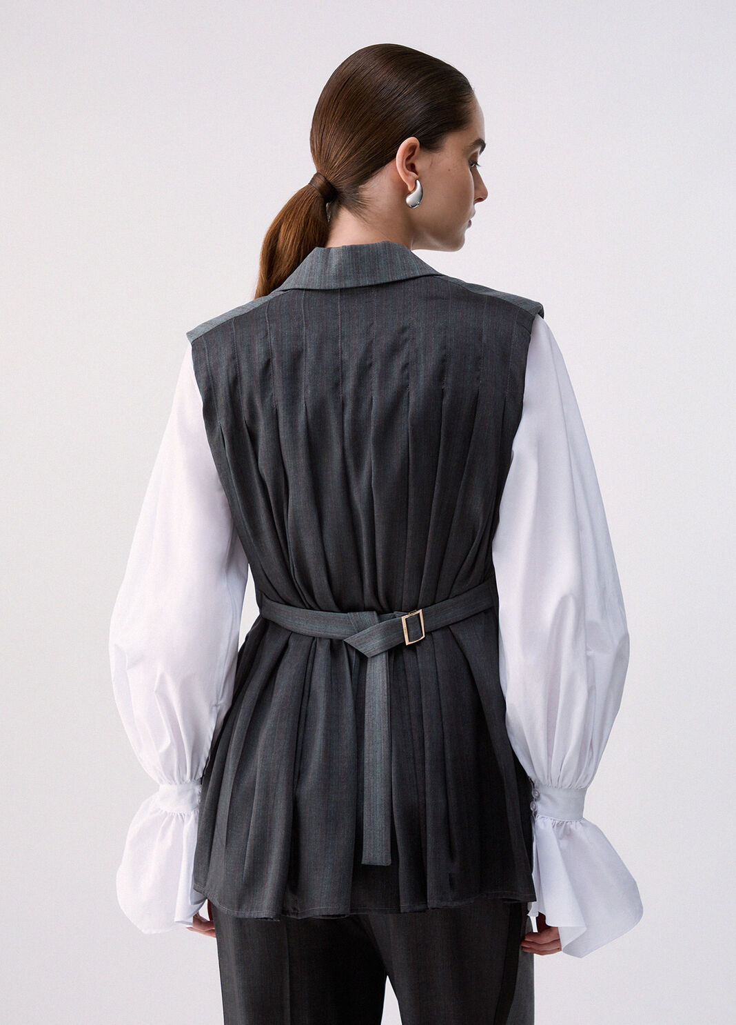 Gilet con pliss&eacute; grigio scuro Liu Jo - large image number 1