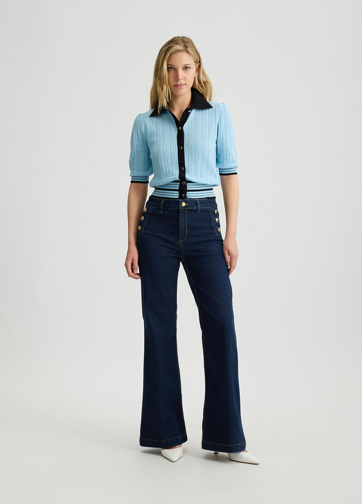 Cotton and cashmere cardigan light blue Liu Jo - large image number 2 Cotton and cashmere cardigan light blue Liu Jo - large image number 2