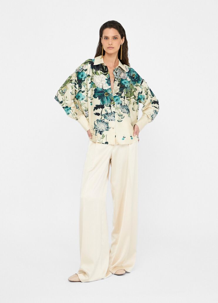 Printed twill shirt milk white Liu Jo - large image number 5