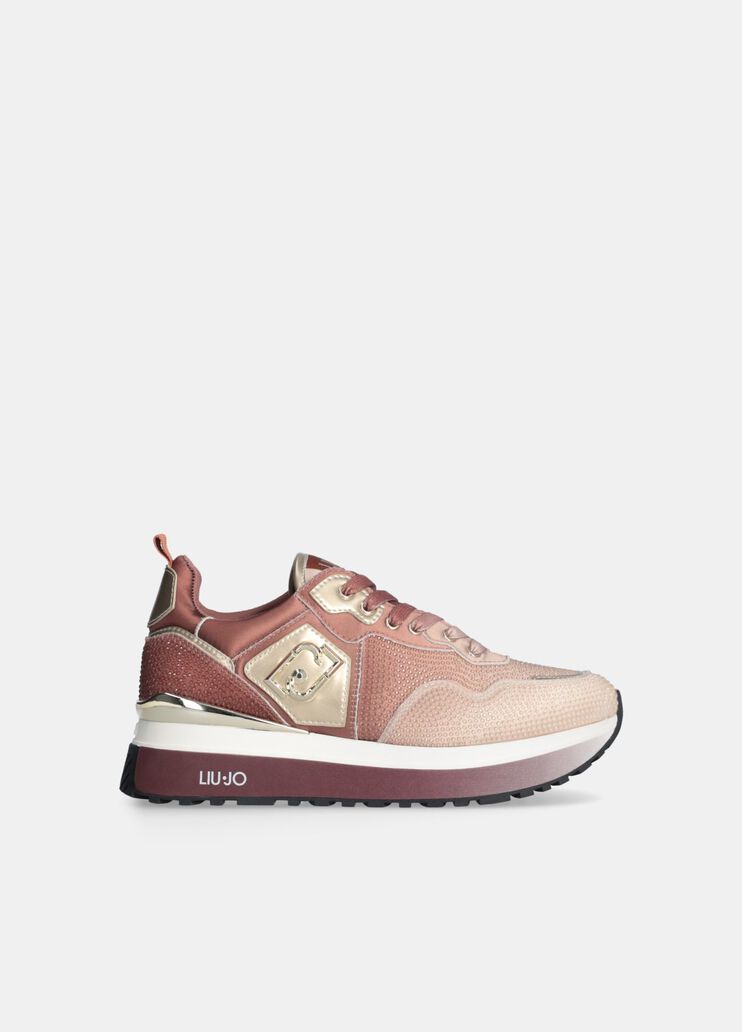 Platform sneakers with full rhinestones beige Liu Jo - medium