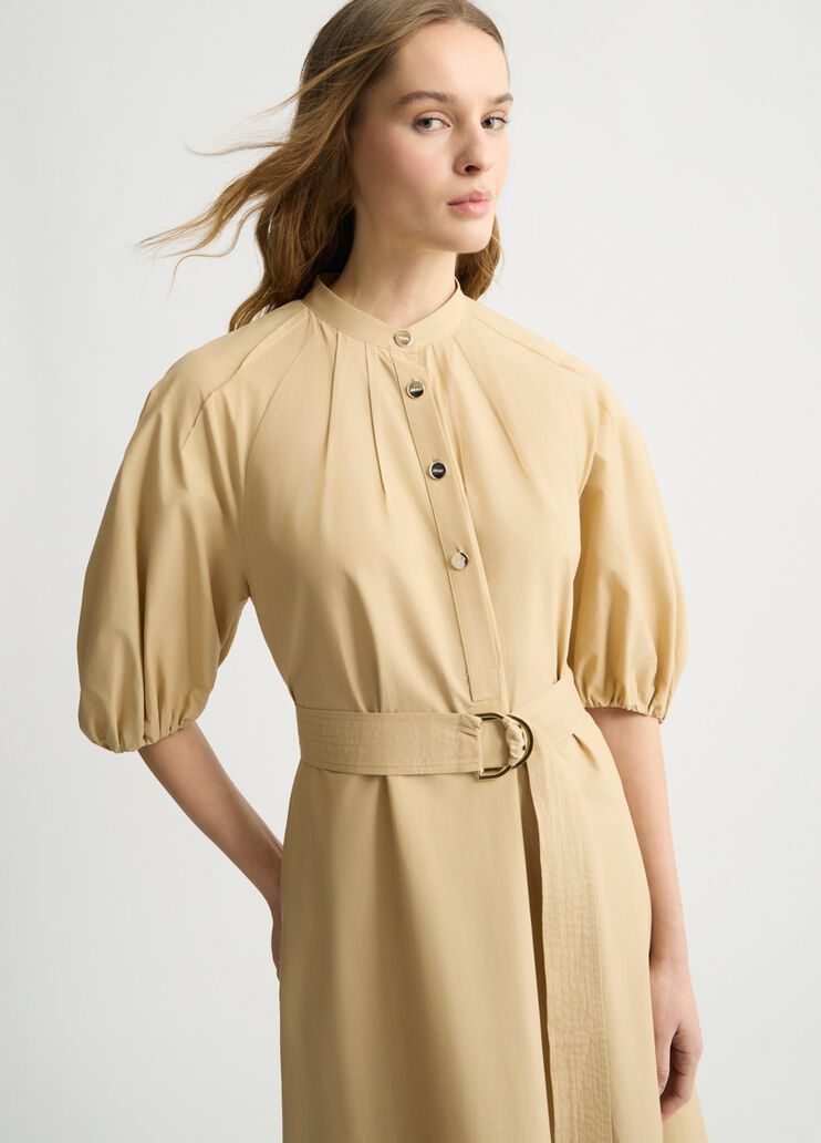 Cotton dress with belt beige Liu Jo - large image number 2 Cotton dress with belt beige Liu Jo - large image number 2