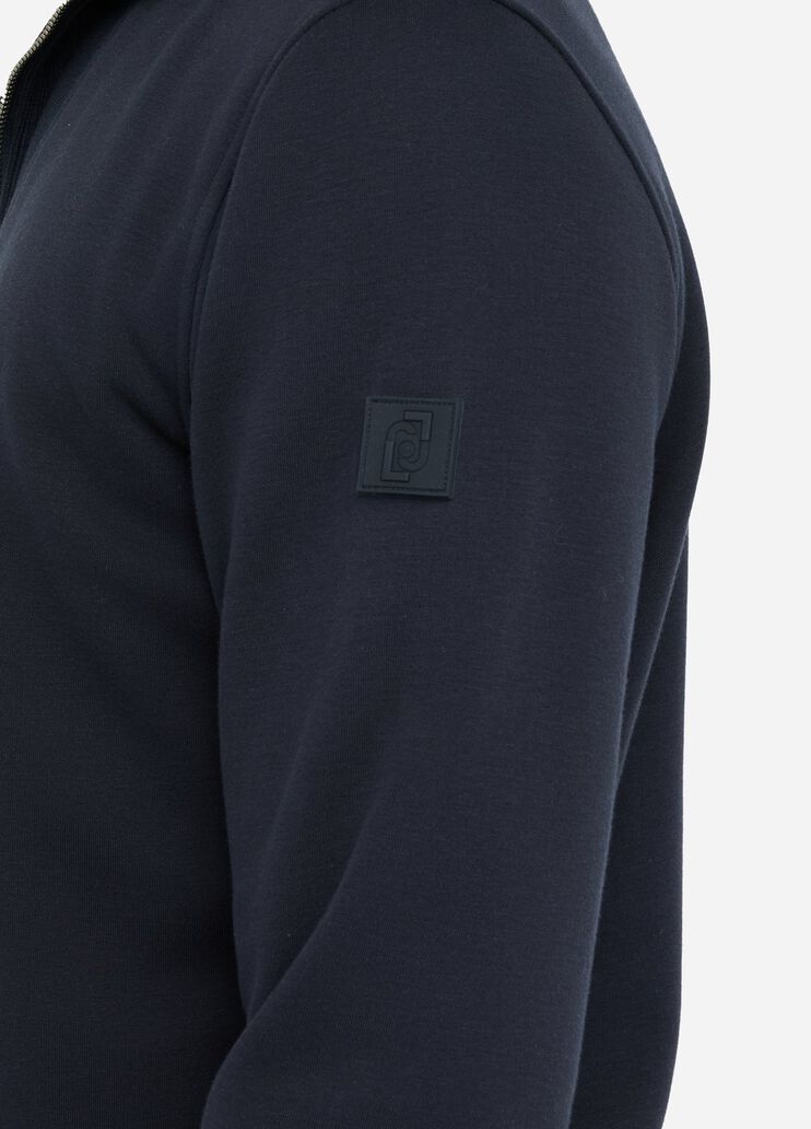 Cotton sweatshirt with zip dark blue Liu Jo - large image number 4 Cotton sweatshirt with zip dark blue Liu Jo - large image number 4
