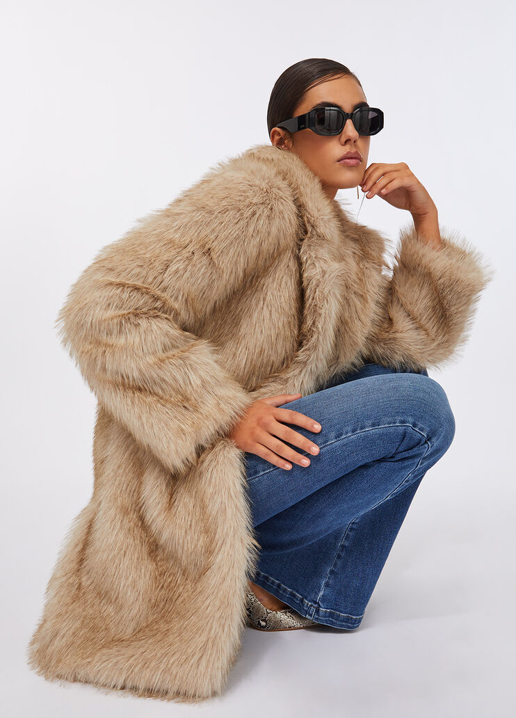 Faux fur jacket honey Liu Jo - medium Faux fur jacket honey Liu Jo - medium