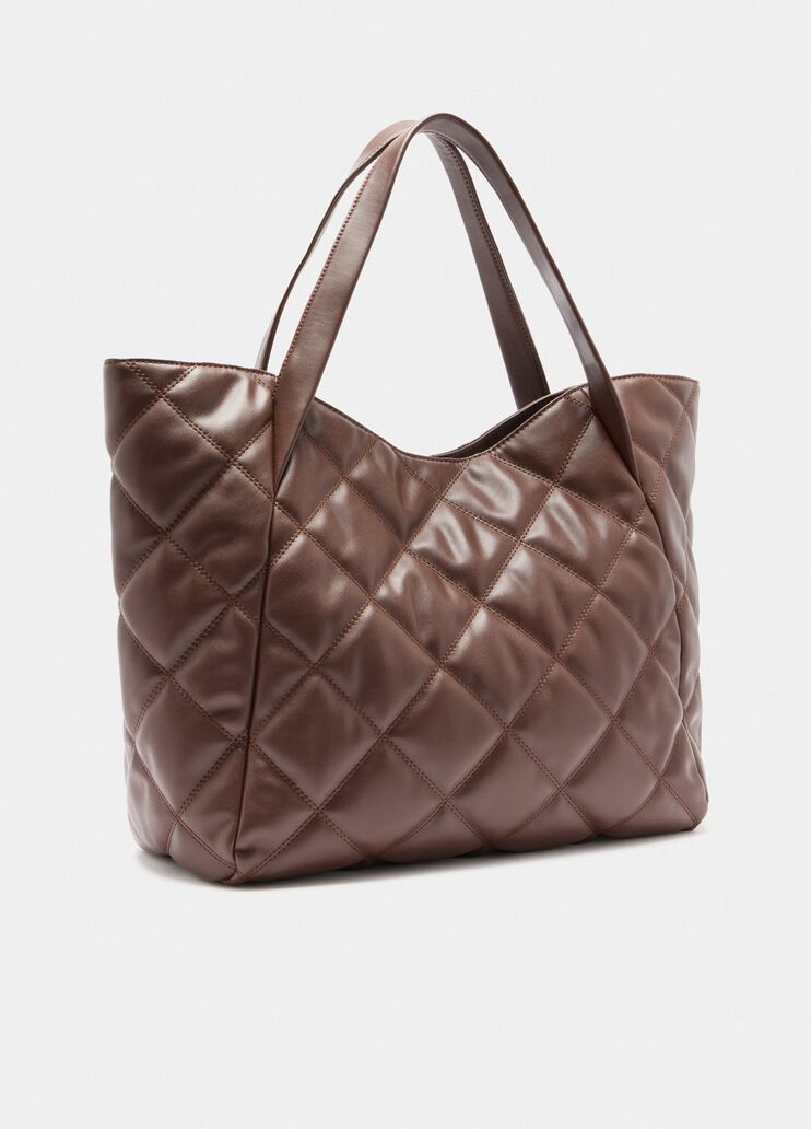 Sac fourre-tout grand format matelass&eacute; marron fonc&eacute; Liu Jo - medium