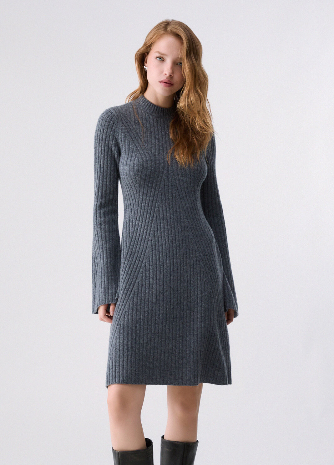 Short knitted dress grey m&eacute;lange Liu Jo - large image number 0