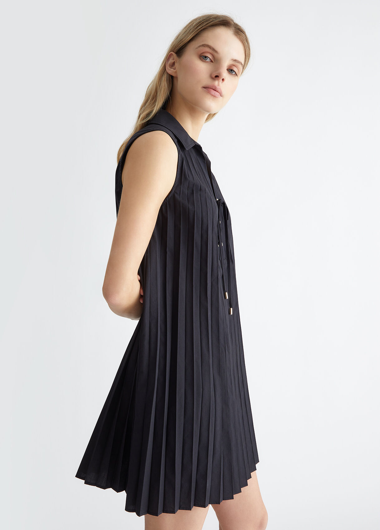 Plisseekleid schwarz clearance