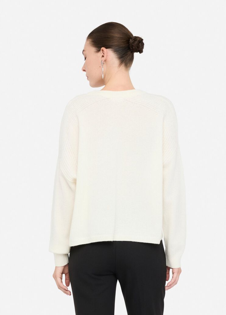 100% wool jumper with bejewelled embroidery white with embroidery Liu Jo - large image number 1