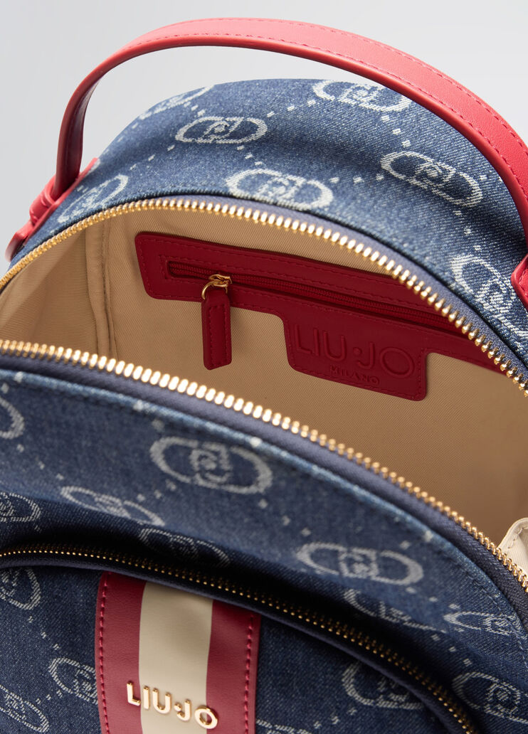 Jacquard backpack dark denim Liu Jo - large image number 6 Jacquard backpack dark denim Liu Jo - large image number 6