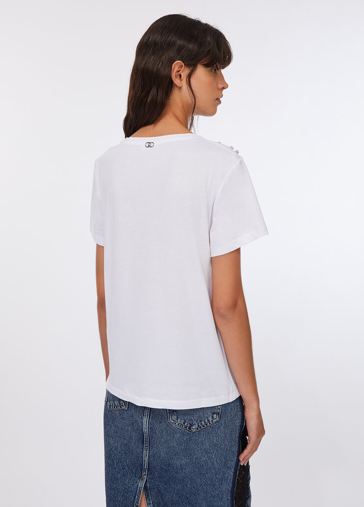 T-shirt with jewel embroidery white Liu Jo - large image number 1