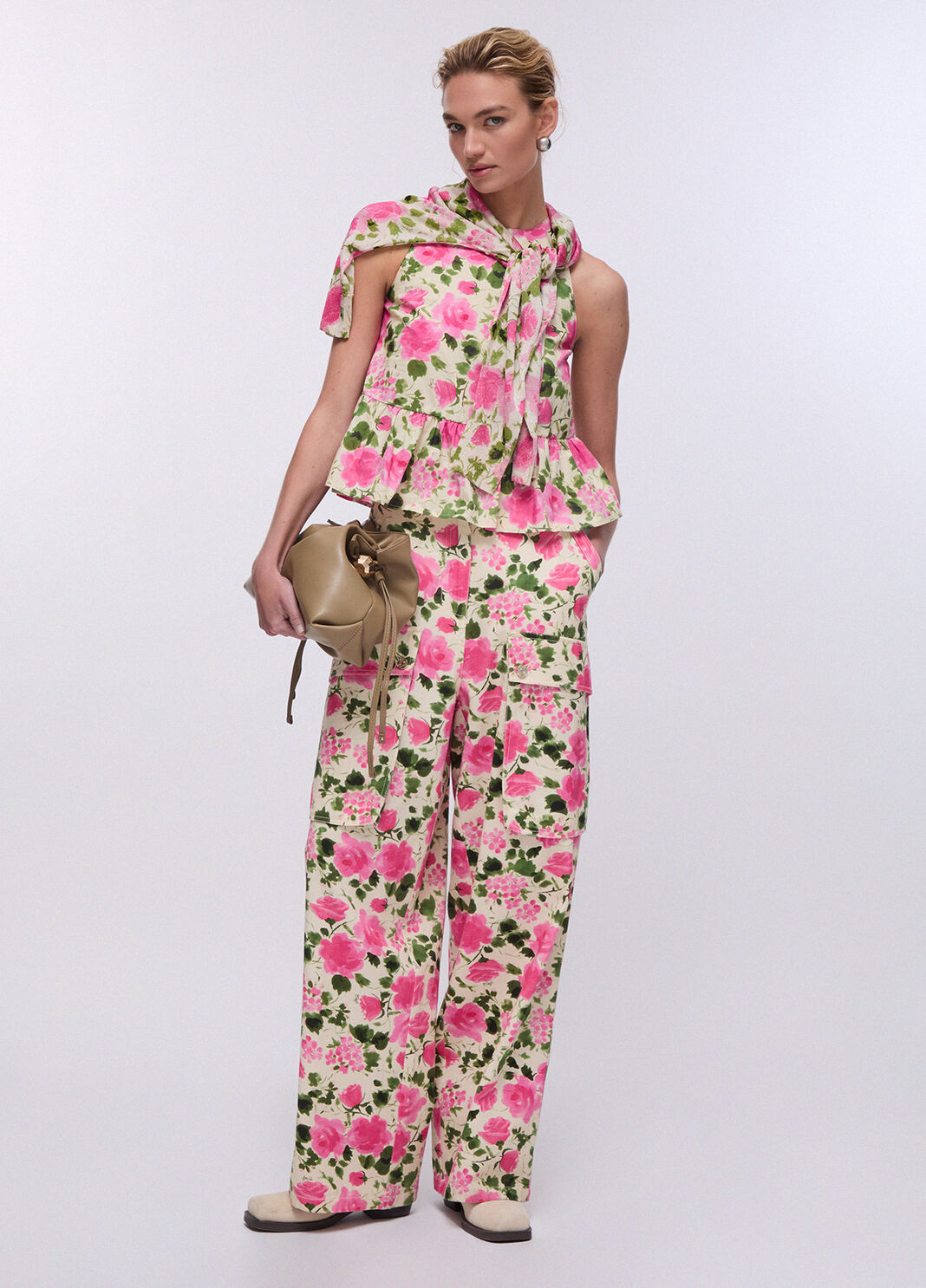 Poplin top with bow floral Liu Jo - large image number 3