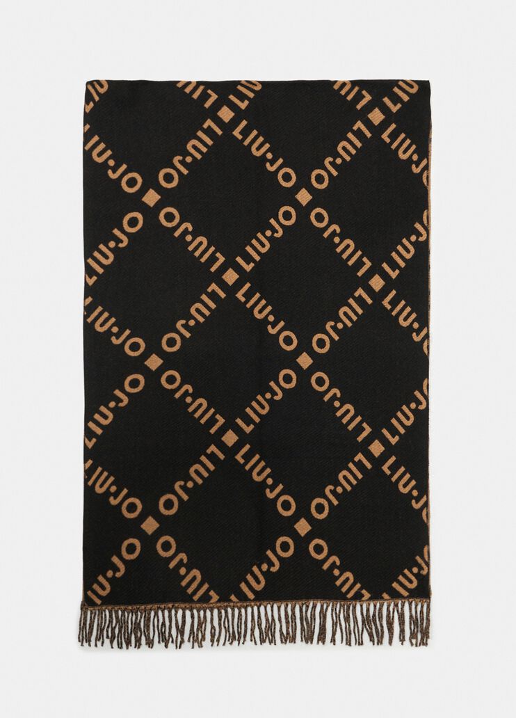 Jacquard shawl black Liu Jo - large image number 2 Jacquard shawl black Liu Jo - large image number 2