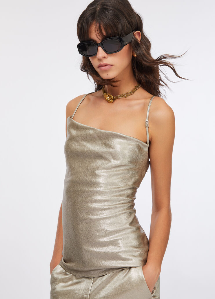 Top en crêpe lamé or Liu Jo - large image number 2