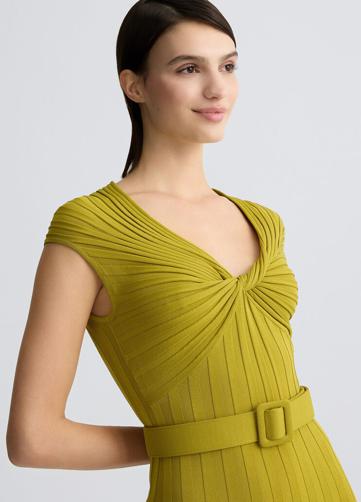 Knit dress with belt avocado Liu Jo - large image number 3 Knit dress with belt avocado Liu Jo - large image number 3