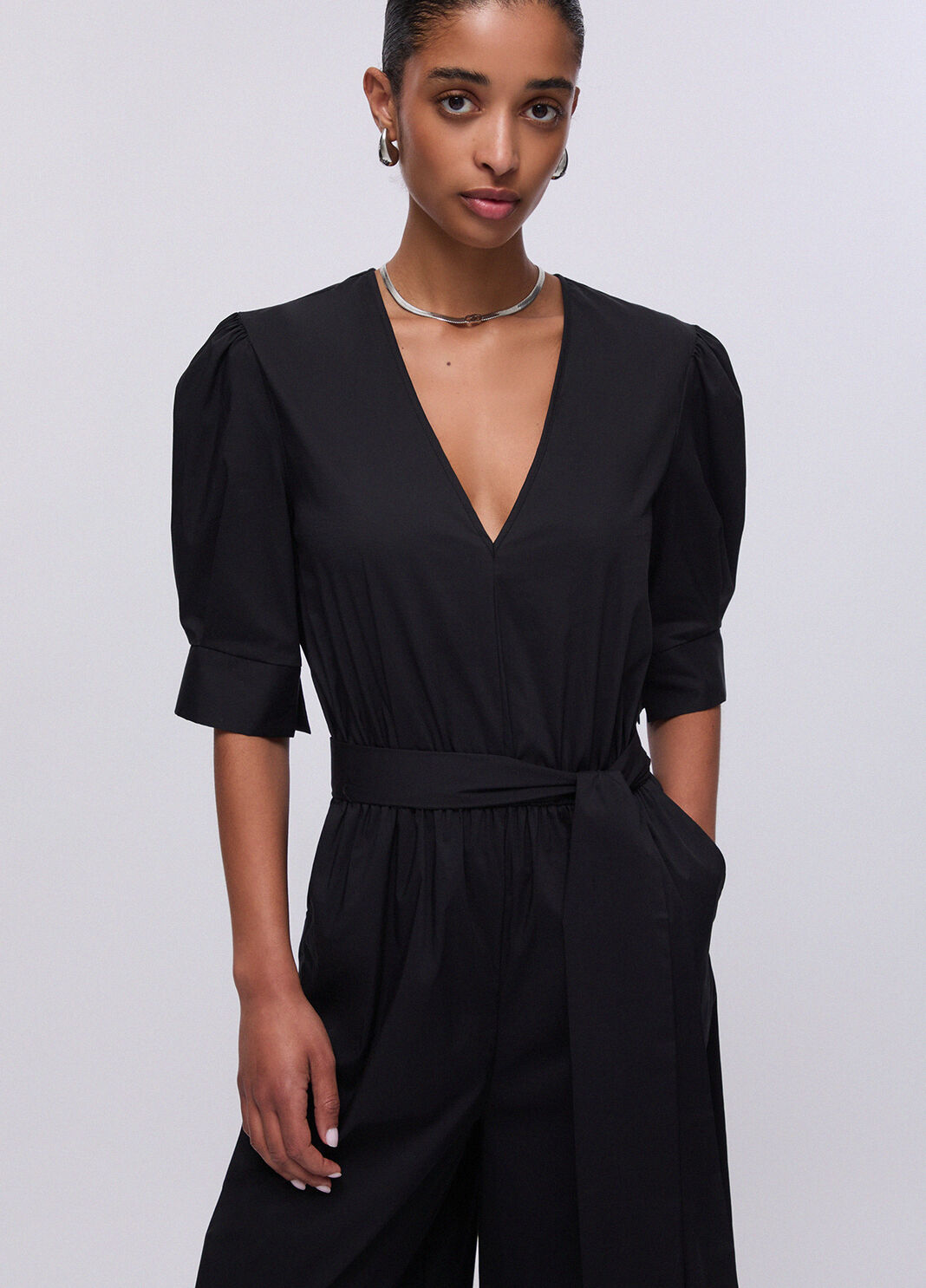 Jumpsuit aus Popeline Schwarz Liu Jo - large image number 4