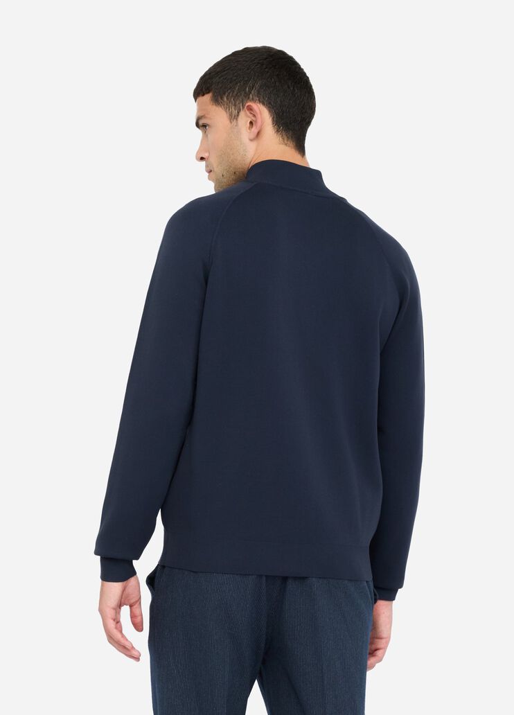 Cardigan in cotone con zip blu scuro Liu Jo - large image number 1 Cardigan in cotone con zip blu scuro Liu Jo - large image number 1