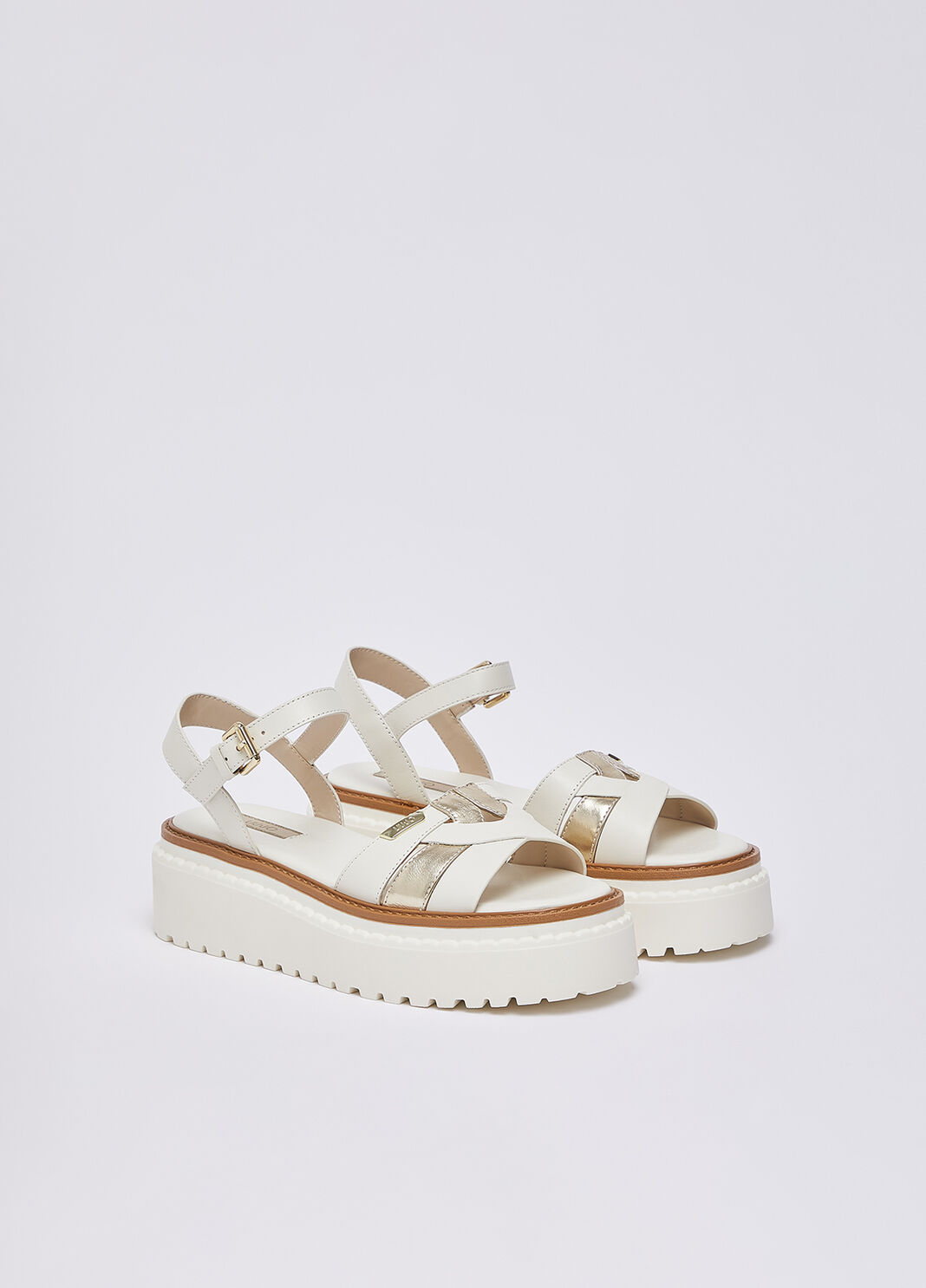 Leather platform sandals white Liu Jo - large image number 1