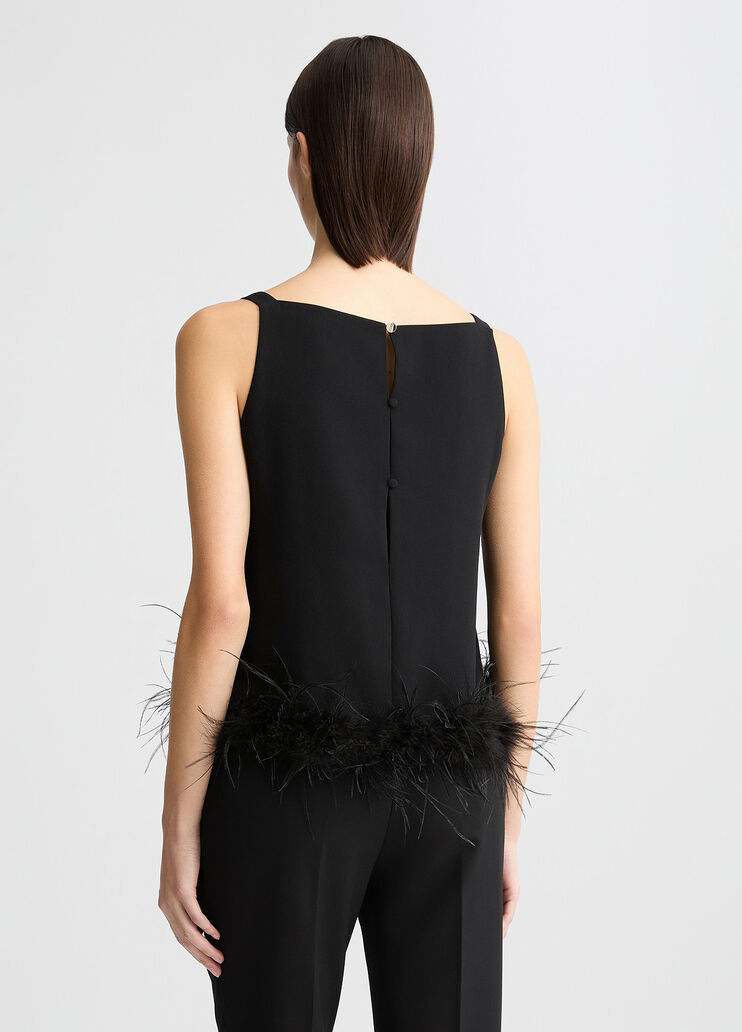 Black top with feathers black Liu Jo - large image number 1 Black top with feathers black Liu Jo - large image number 1