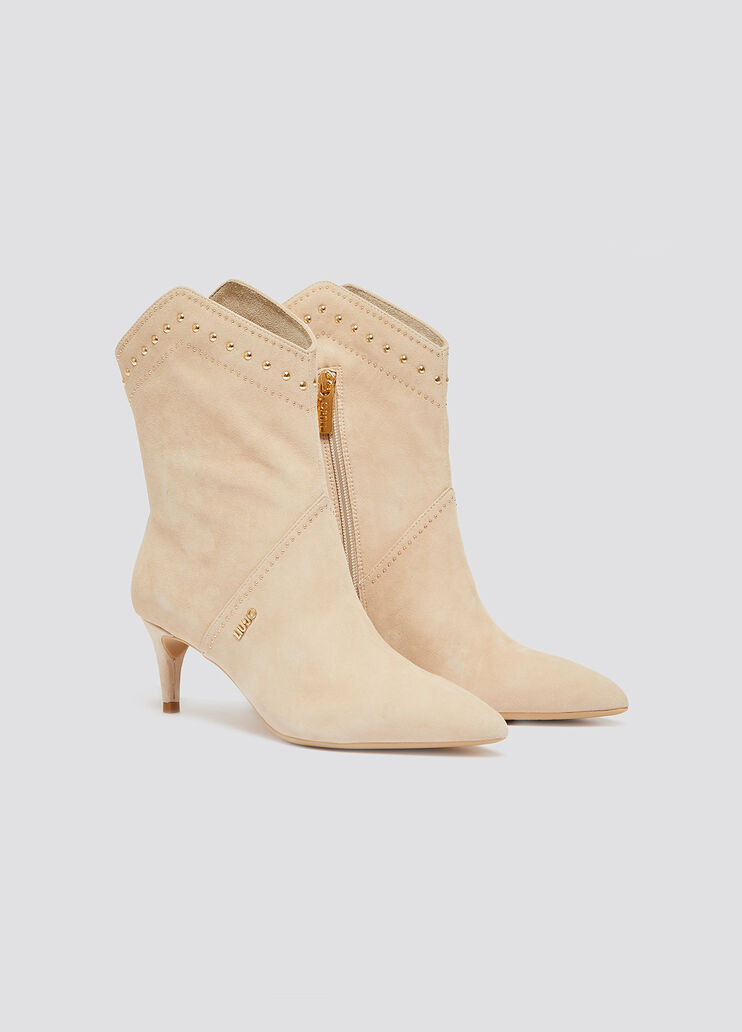 Suede ankle boots with studs sand Liu Jo - large image number 1 Suede ankle boots with studs sand Liu Jo - large image number 1