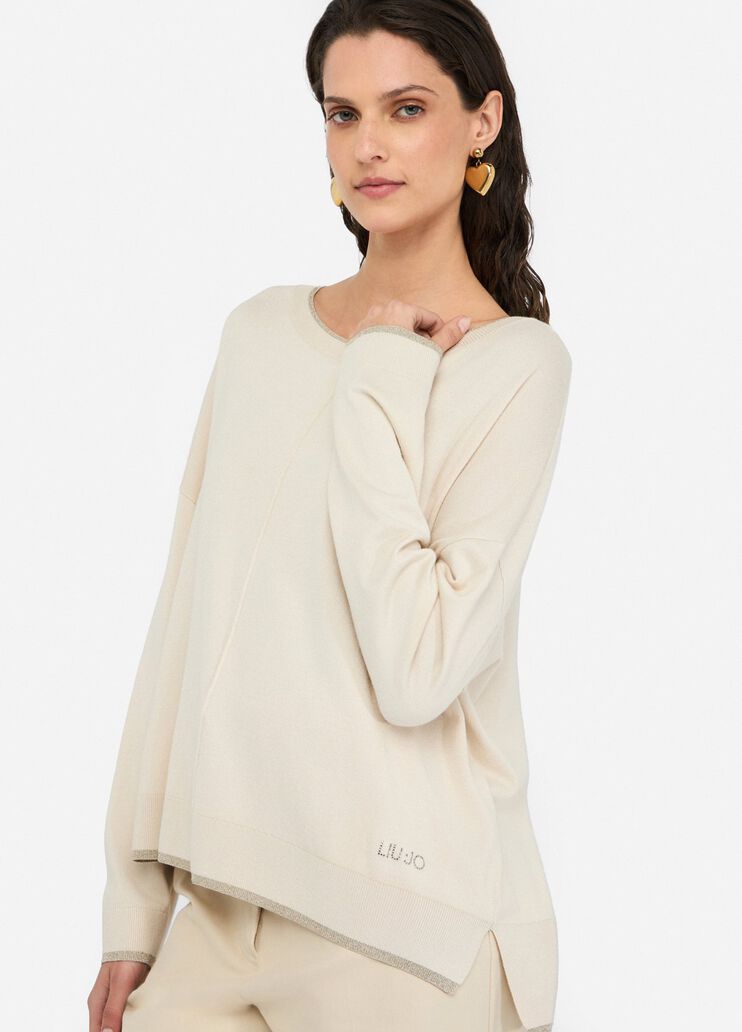 Jumper with lurex® details light beige Liu Jo - medium Jumper with lurex® details light beige Liu Jo - medium