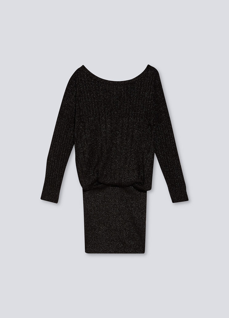 Джемпер с вырезом сзади и отделкой люрексом&reg; чёрный металл Liu Jo - large image number 4