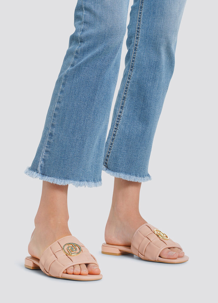 Flat braided sandals powder pink Liu Jo - large image number 3 Flat braided sandals powder pink Liu Jo - large image number 3