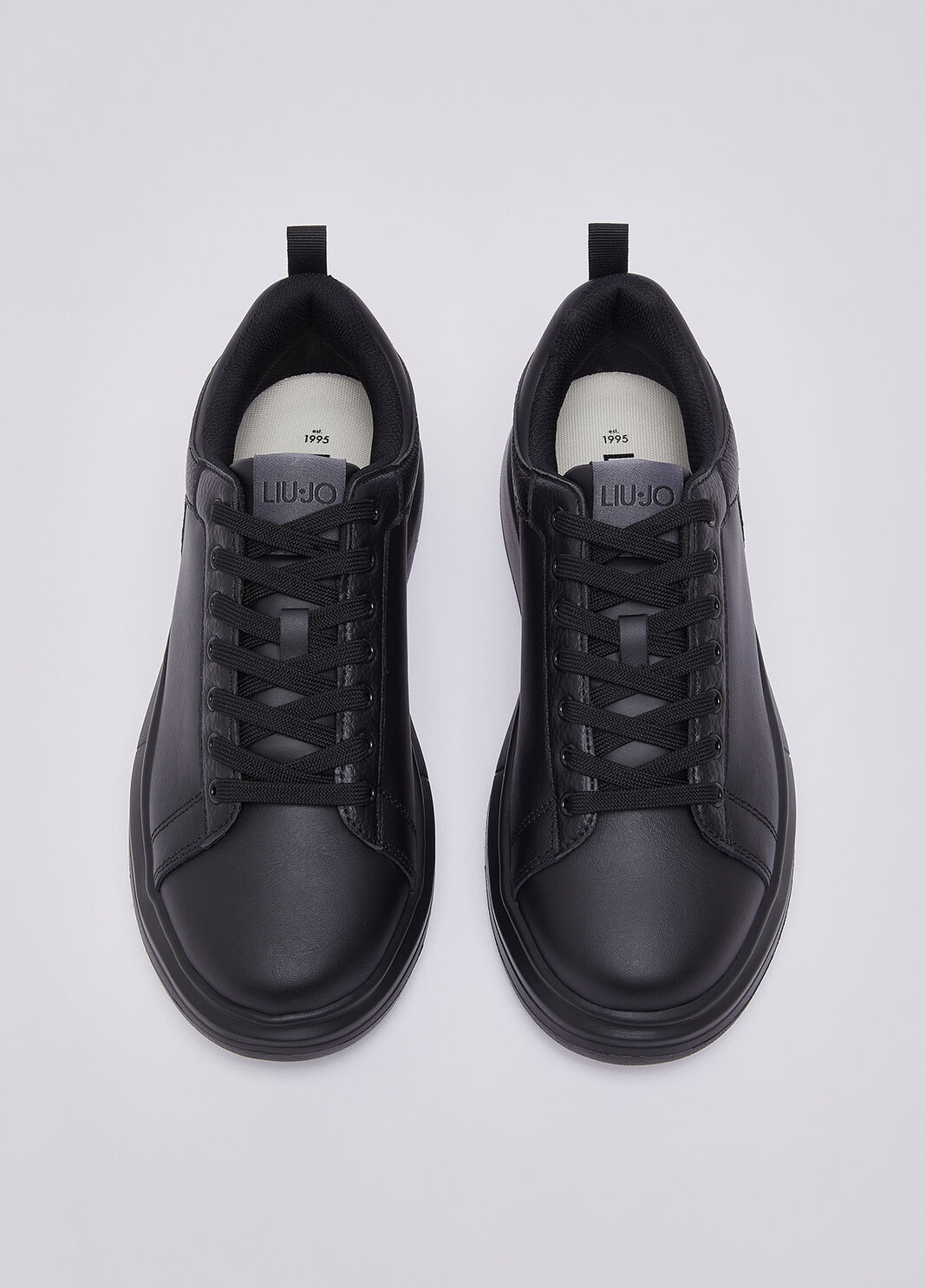 Sneakers &agrave; plateforme en cuir noir Liu Jo - large image number 4
