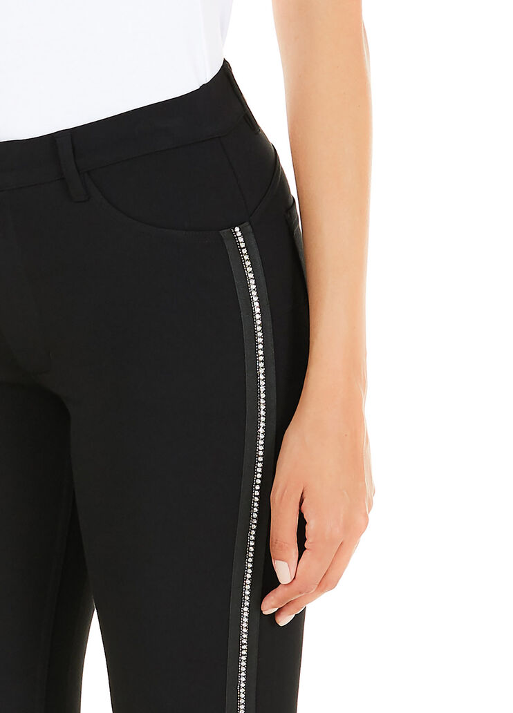 Брюки скинни с аппликациями Чёрный со стразами Liu Jo - large image number 2