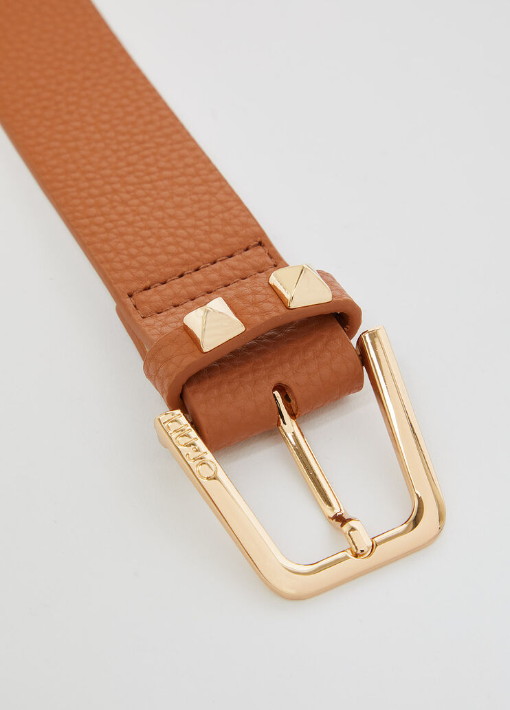 Eco-friendly belt with studs caramel Liu Jo - large image number 2 Eco-friendly belt with studs caramel Liu Jo - large image number 2