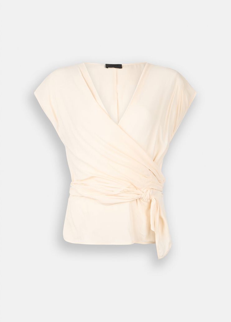 Crepe de chine top ivory Liu Jo - large image number 6