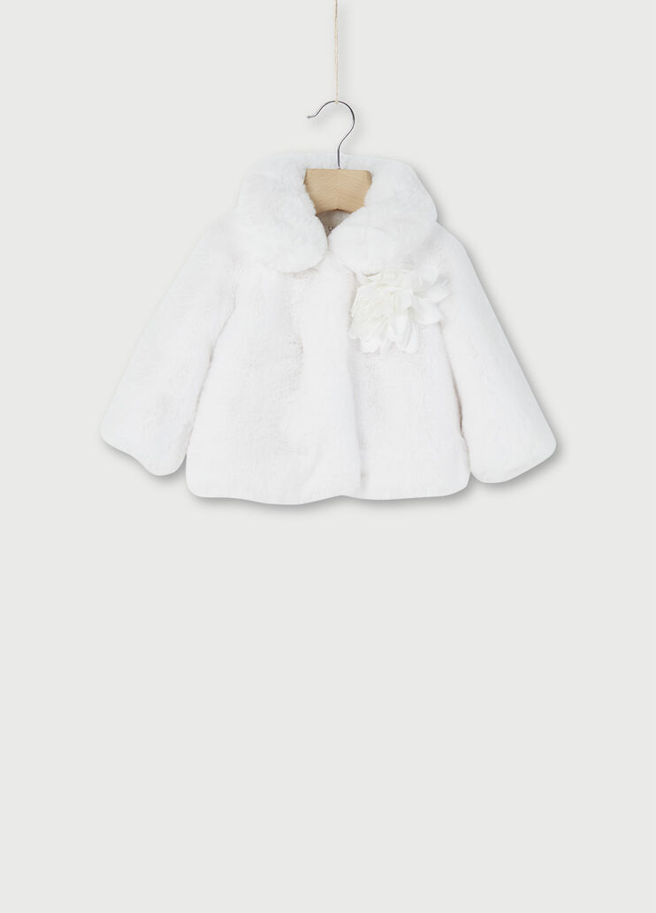 Faux fur jacket with brooch White Liu Jo - large image number 0 Faux fur jacket with brooch White Liu Jo - large image number 0