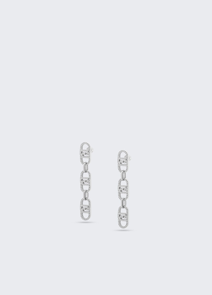 Monogram drop earrings silver Liu Jo - medium Monogram drop earrings silver Liu Jo - medium