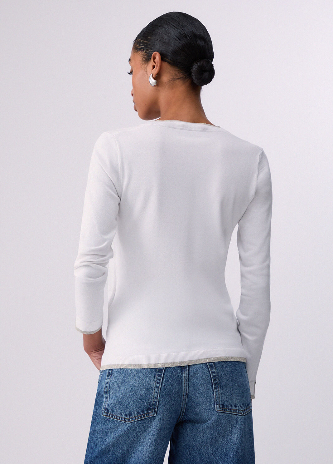 V-neck jumper white wool Liu Jo - large image number 1