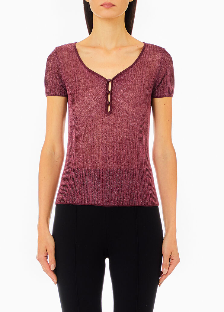 Camiseta de punto con lurex® violeta Liu Jo - medium Camiseta de punto con lurex® violeta Liu Jo - medium