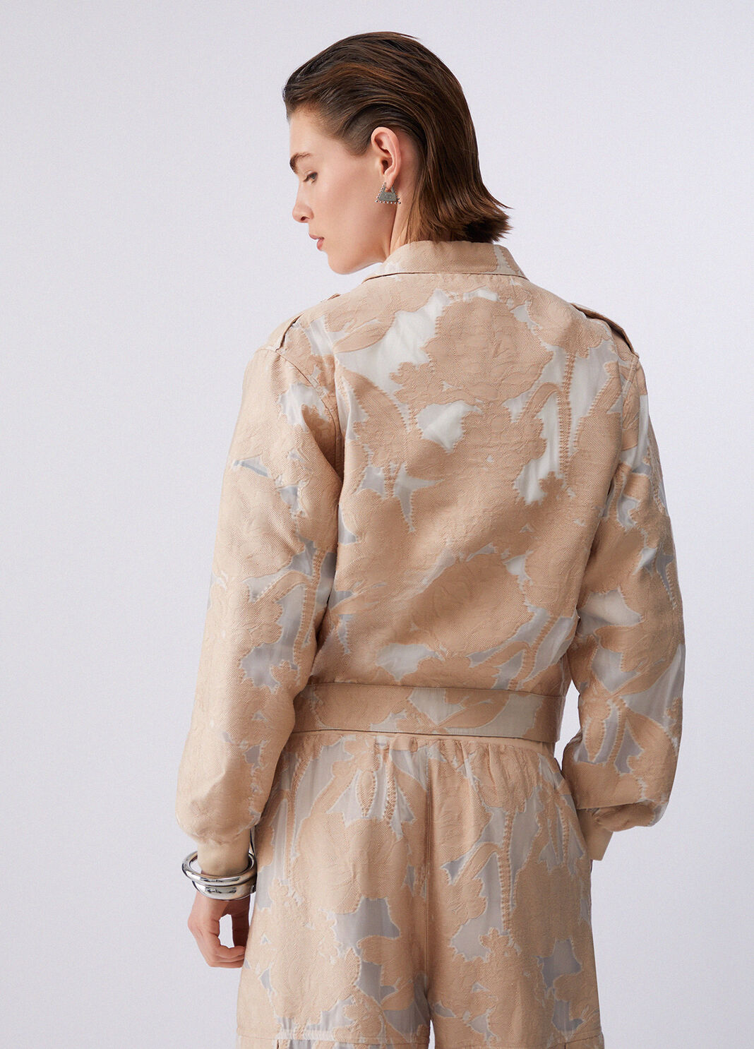 Organza jacquard jacket beige Liu Jo - large image number 1